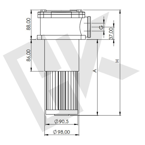 Hydraulic Return Filter 260 Lt. (G1/4 Connection - 10 Micron)