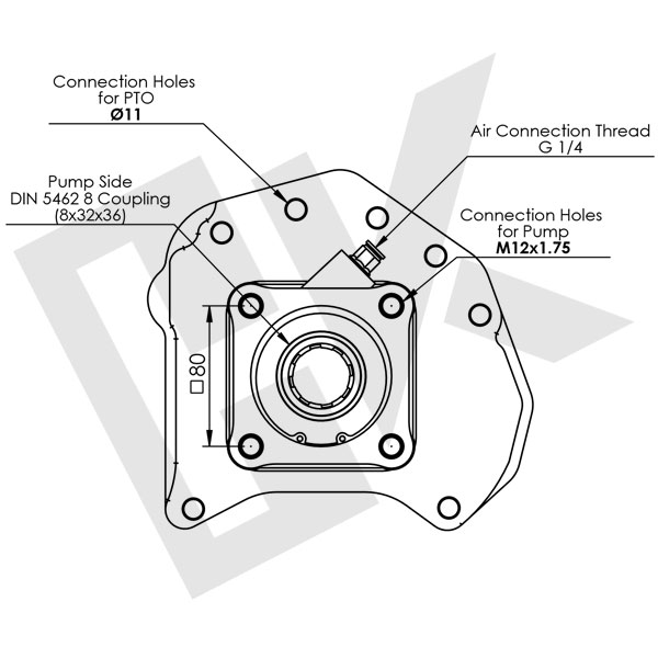 MERCEDES ACTROS B Type Single Gear PTO Pneumatic ISO (Long)