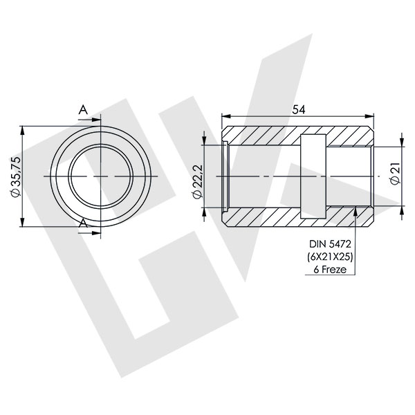 Coupling with 6x1 Spline Wide (Hema)