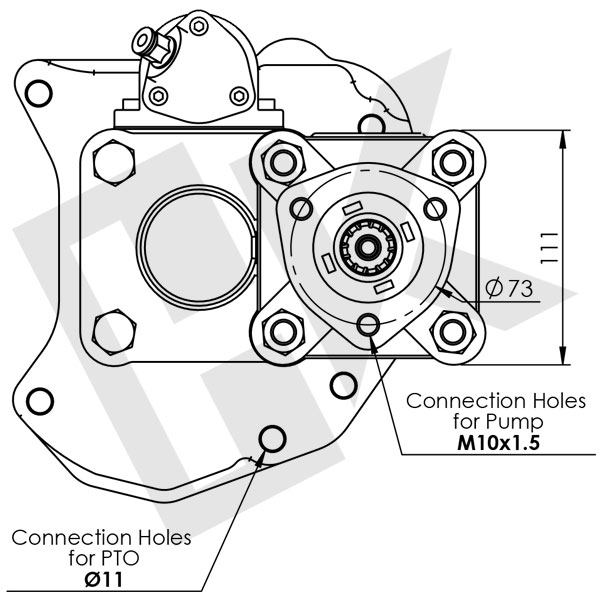 MERCEDES ACTROS B Type Double Gear PTO Pneumatic UNI (Short)