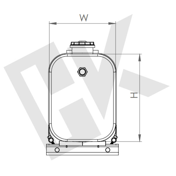 31x41x75 Aluminium Oil Tank Rear Mounted 75 Lt.
