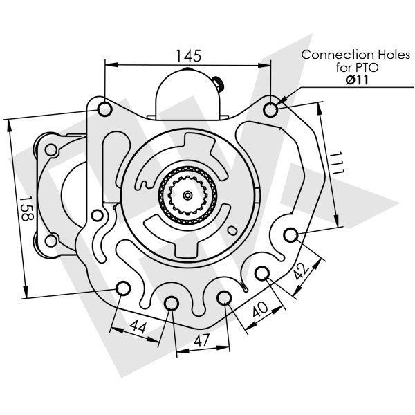 MERCEDES ACTROS B Type Double Gear PTO Pneumatic (With Flange) (Long)