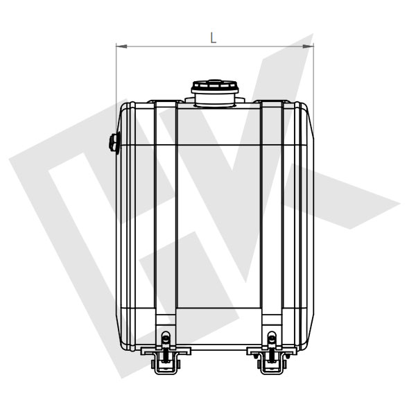 56x64x50 Steel Oil Tank Side Mounted 160 Lt.