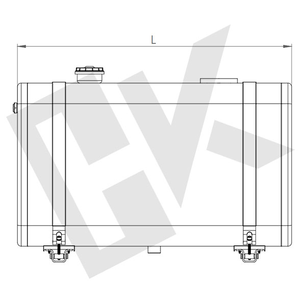 32x65x90 Aluminium Oil Tank Rear Mounted 170 Lt.