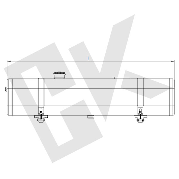 35x35x130 Aluminium Oil Tank Rear Mounted 135 Lt.