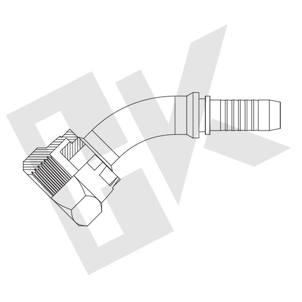 ORFS Female 45 Degree Elbow Swivel Hose Fitting