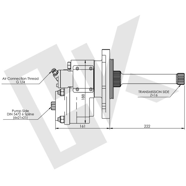 MERCEDES ACTROS B Type Double Gear PTO Pneumatic UNI (Short)