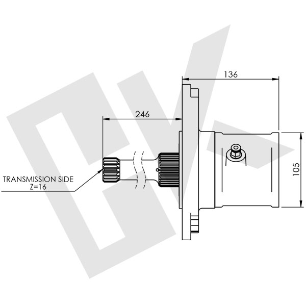 MERCEDES ACTROS B Type Single Gear PTO Pneumatic ISO (Long)