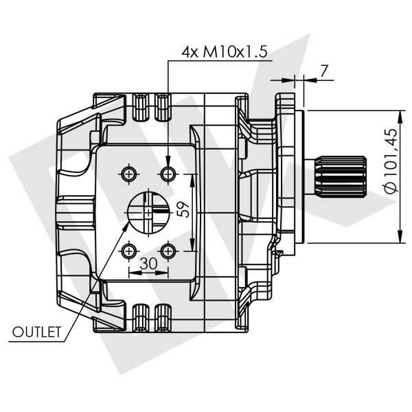 82 CC Gear Pump SAE-B(B2) CW (Right)