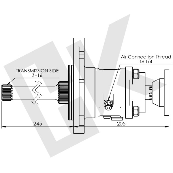 MERCEDES ACTROS B Type Single Gear PTO Pneumatic With Flange (Long)